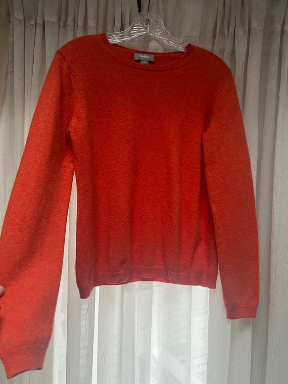 Vintage heathered orange cashmere pullover sweater