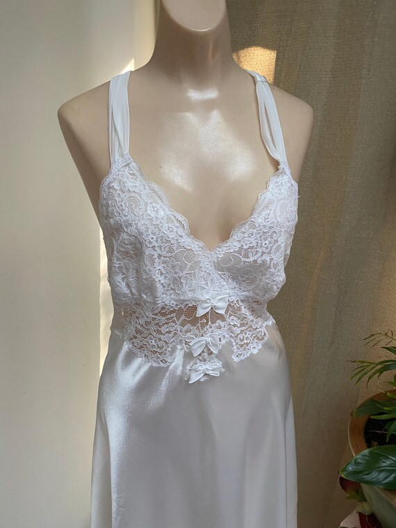 Vintage ivory silky feel lace Dior night gown S, C