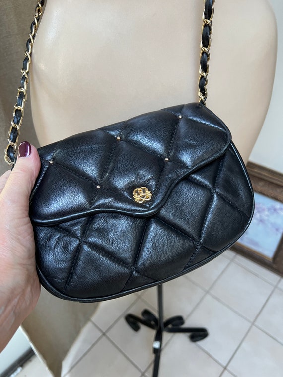 Vintage Jay Herbert black quilted small chain bag,