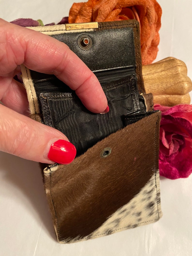 men/'s hair calf wallet Vintage hair calf leather folding wallet men/'s brown black beige fur wallet men/'s folding wallet men/'s fur wallet