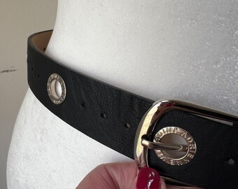 Vintage Black Silver Trim Adrienne Vittadini Adjustable Belt  display picture 1