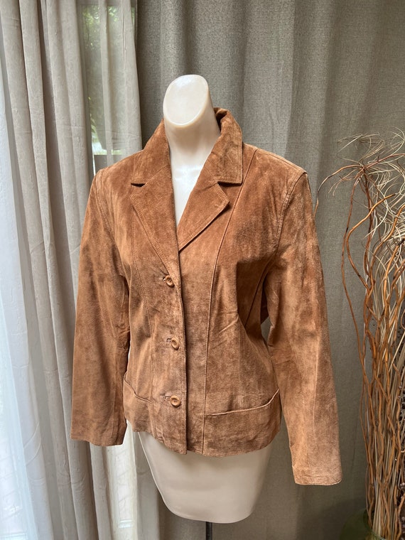 Vintage British tan suede Western look jacket M/L,