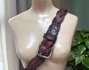 Vintage Boho Multicolor Wooden Bead Belt Adjustable Tassel Tie Burgundy Cord 28\' Vintage Boho Multi Color Cord Tie Belt, Bright Colors Cords  main image 3