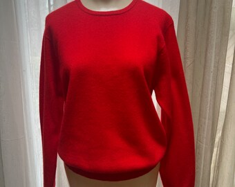 Vintage red cashmere pullover sweater M, Charter Club red cashmere pullover M, never worn red cashmere pullover top M