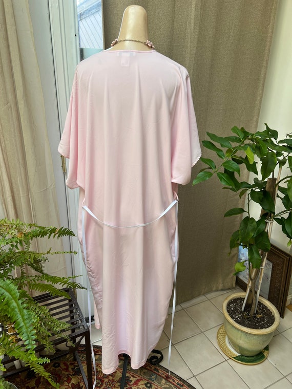 Vintage palest pink Josie Natori long robe S/M, J… - image 6