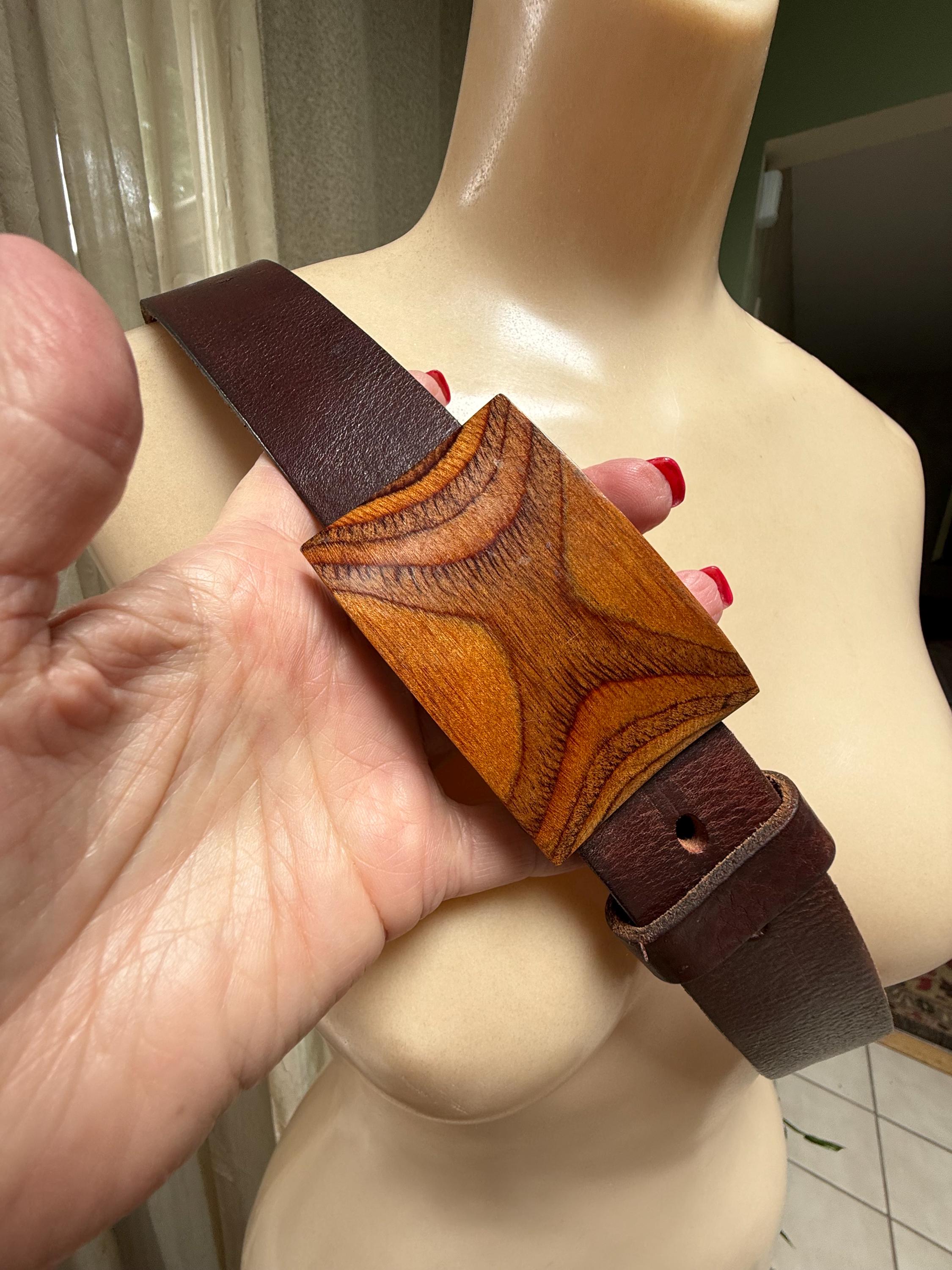 Vintage Wooden Belt Brown Tones Size Small-Medium Good Condition Wooden Brown Vintage Belts for sale | eBay main image 2