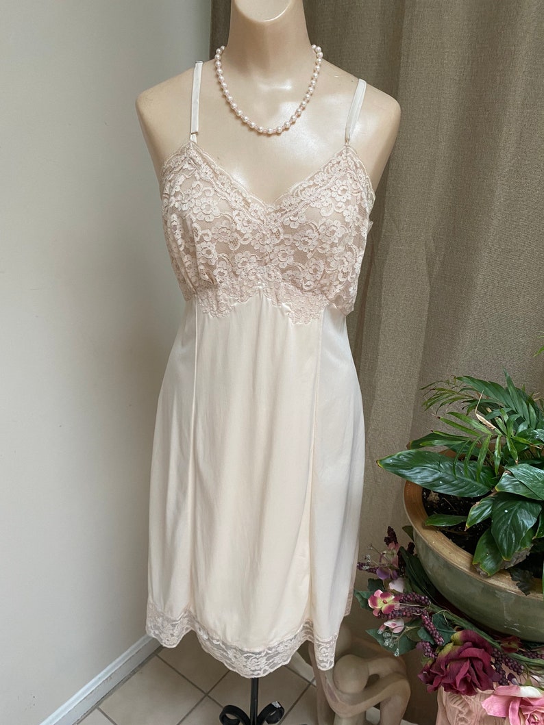 beige silk slip