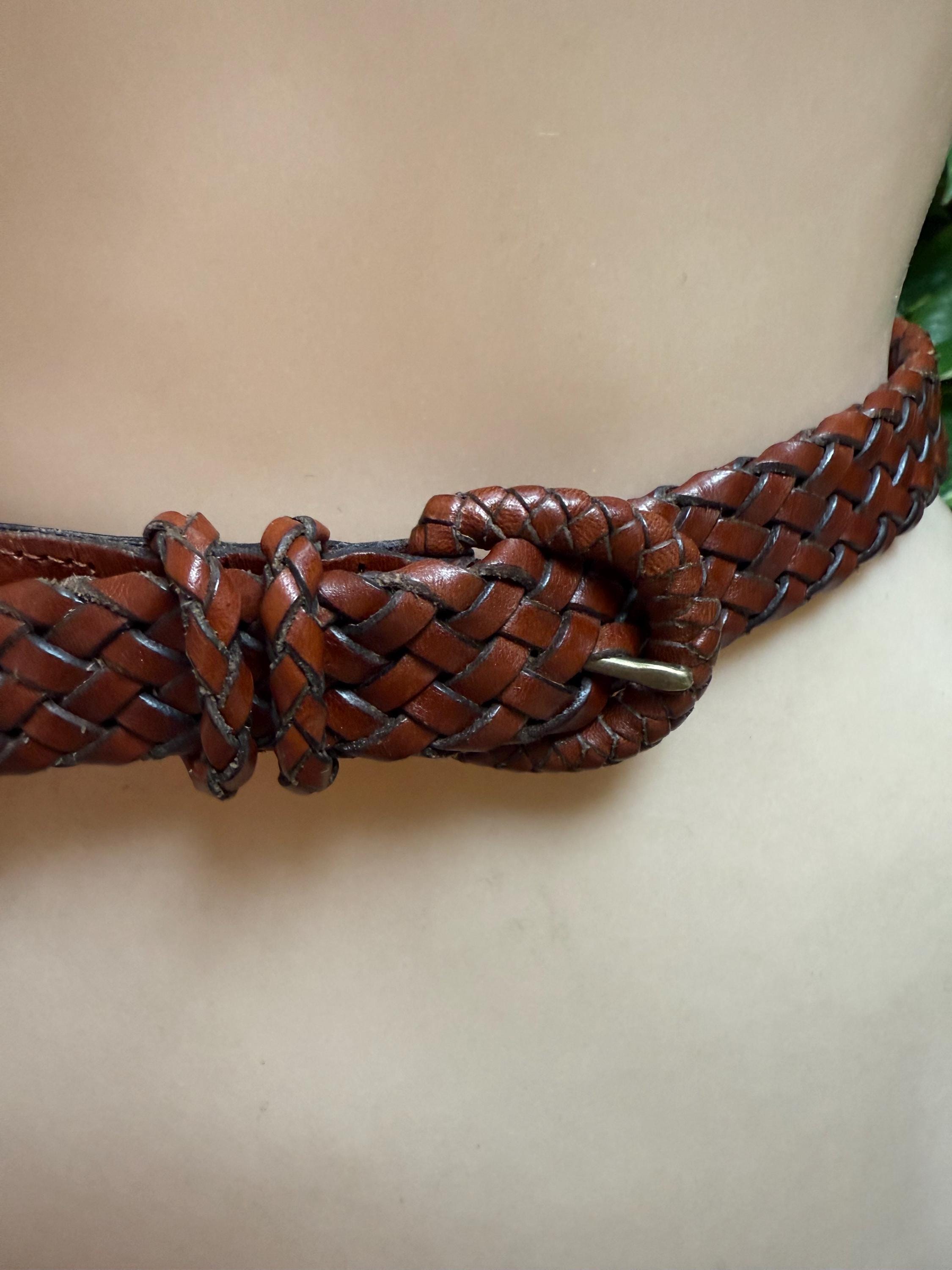 Nordstrom Braided Genuine Leather Belt M Vintage Handmade Made In Turkey Cognac Belt Made in Turkey - Etsy main image 4