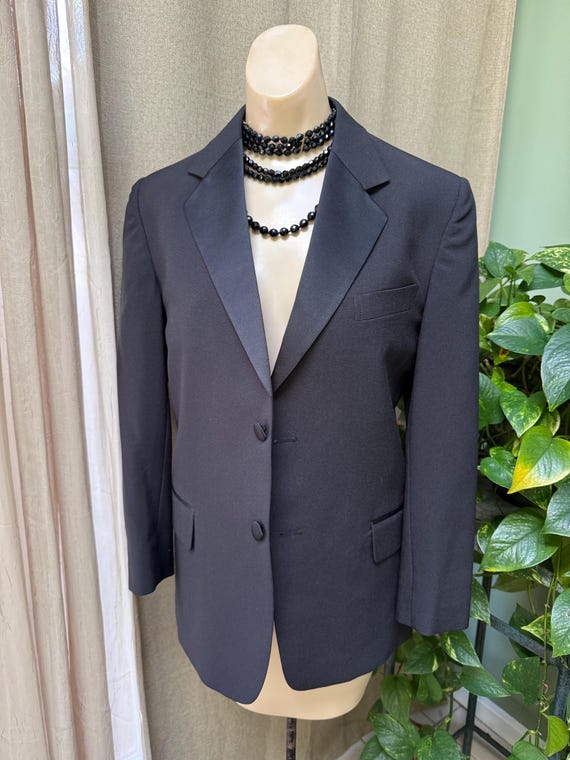 Vintage never worn dark charcoal/black men's tuxedo jacket 36 chest, unisex tuxedo jacket, Tom Tailor tuxedo jacket, custom tuxedo jacket