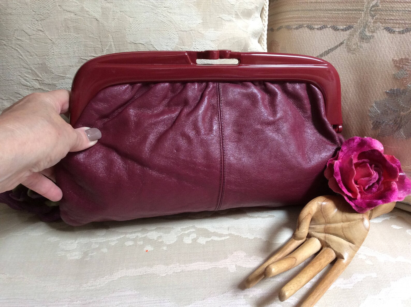 soft leather clutch purse