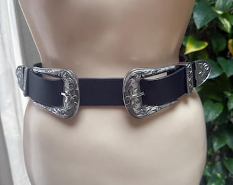 Western Belt Double Buckle Women display picture 1