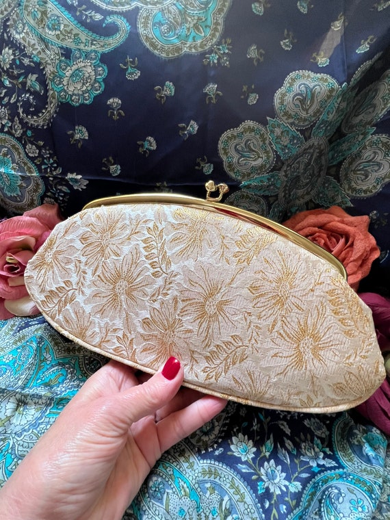 Vintage Avon by Kadin small gold embroidered eveni