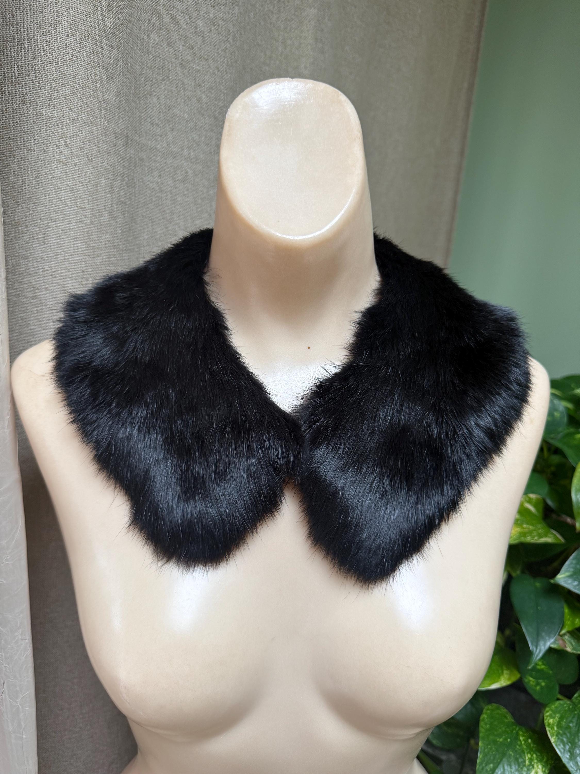 MARY PHLAJA VINTAGE BLACK FOX FUR TRIM HAIT ONE SIZE NEW Vintage Fox Fur Trim Coat - Etsy main image 4