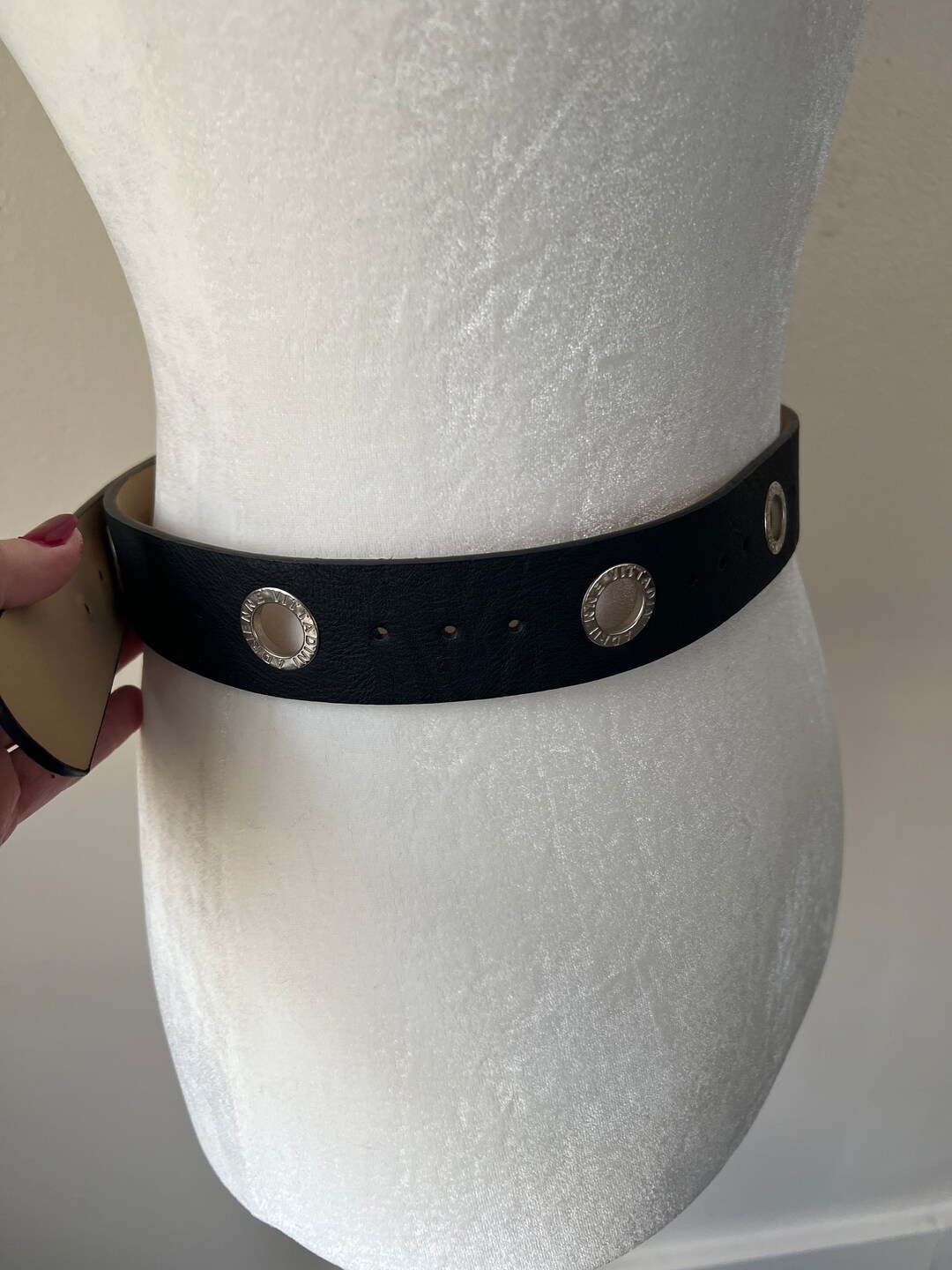 Adrienne Vittadini Vintage Black Wide Woven Leather Belt with Silver Latch Adrienne Vittadini | Accessories | Adrienne Vittadini Wide  main image 4