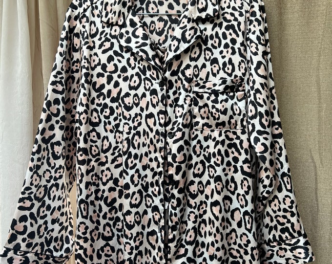Vintage Victoria's Secret Cheetah Print Slouchy Pajama Set S/M, Black ...