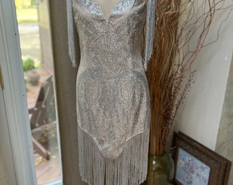 casual glitter dress Silver Sequin Tassel Dress main image 0