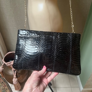 Women's Snake Print Crossbody Bag - PU Leather, Quilted, Chain Strap, Evening Clutch & Shoulder Purse - View #2