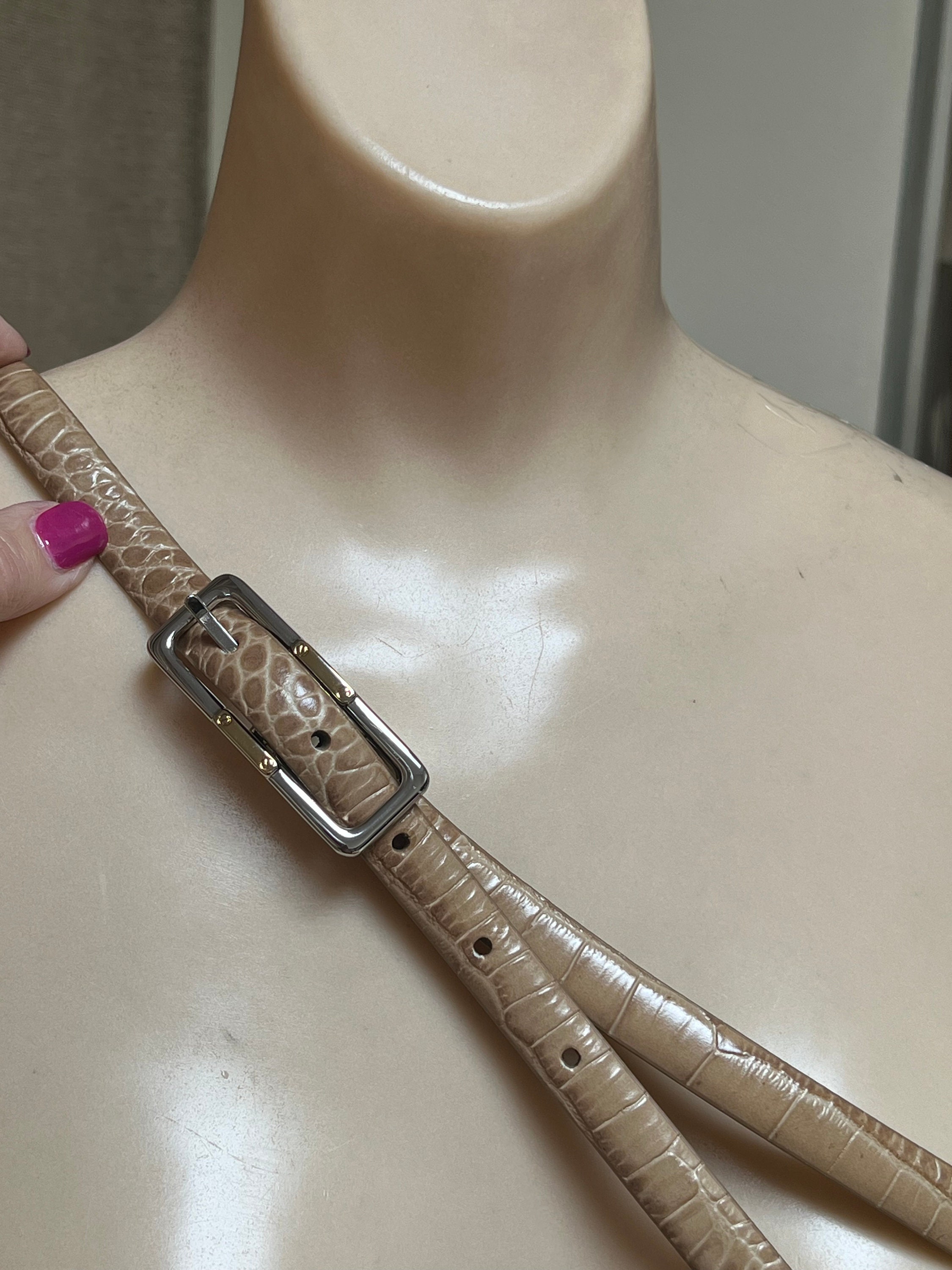 Ralph Lauren Python Skinny Belt Saint Laurent YSL Buckled Python Skinny Belt | Neiman Marcus main image 2