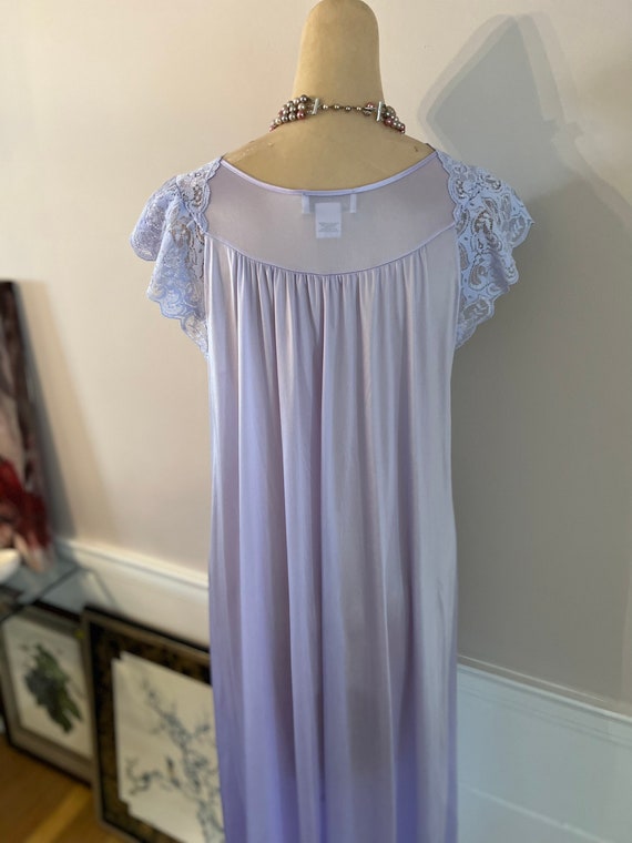 Vintage dusty lavender Shadowline long night gown… - image 6