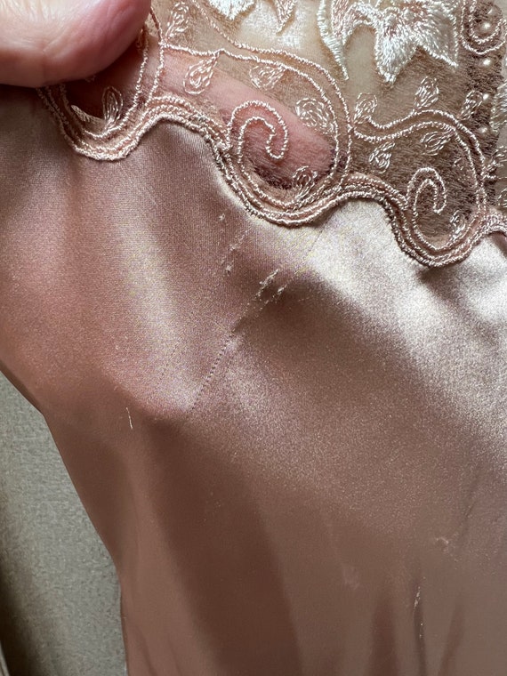 Vintage golden tan satiny Halston long night gown… - image 5