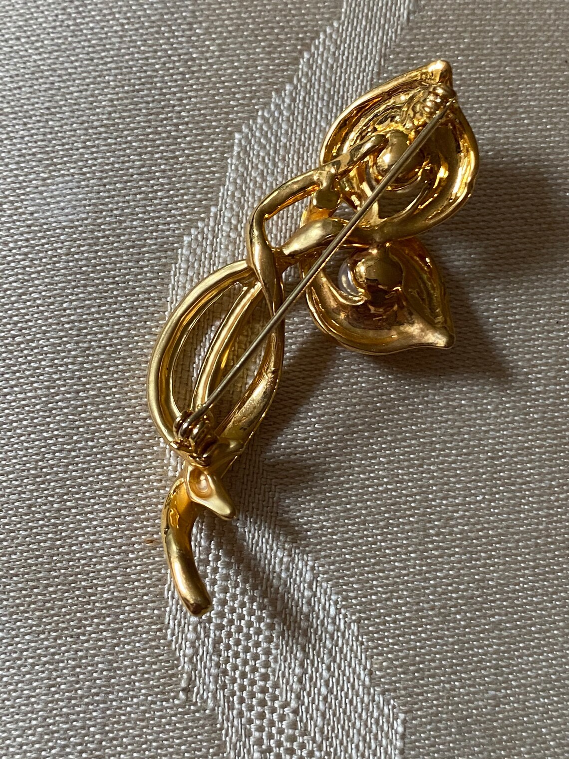 Vintage Calla Lily Dainty Brooch Earrings Set Van Dell Gold | Etsy