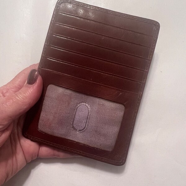 Vintage brown leather HOBO intl small card case coin wallet, HOBO Intl. small wallet, small slim wallet, unisex HOBO wallet