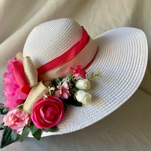 Pink White Derby Hat - Etsy display picture 3