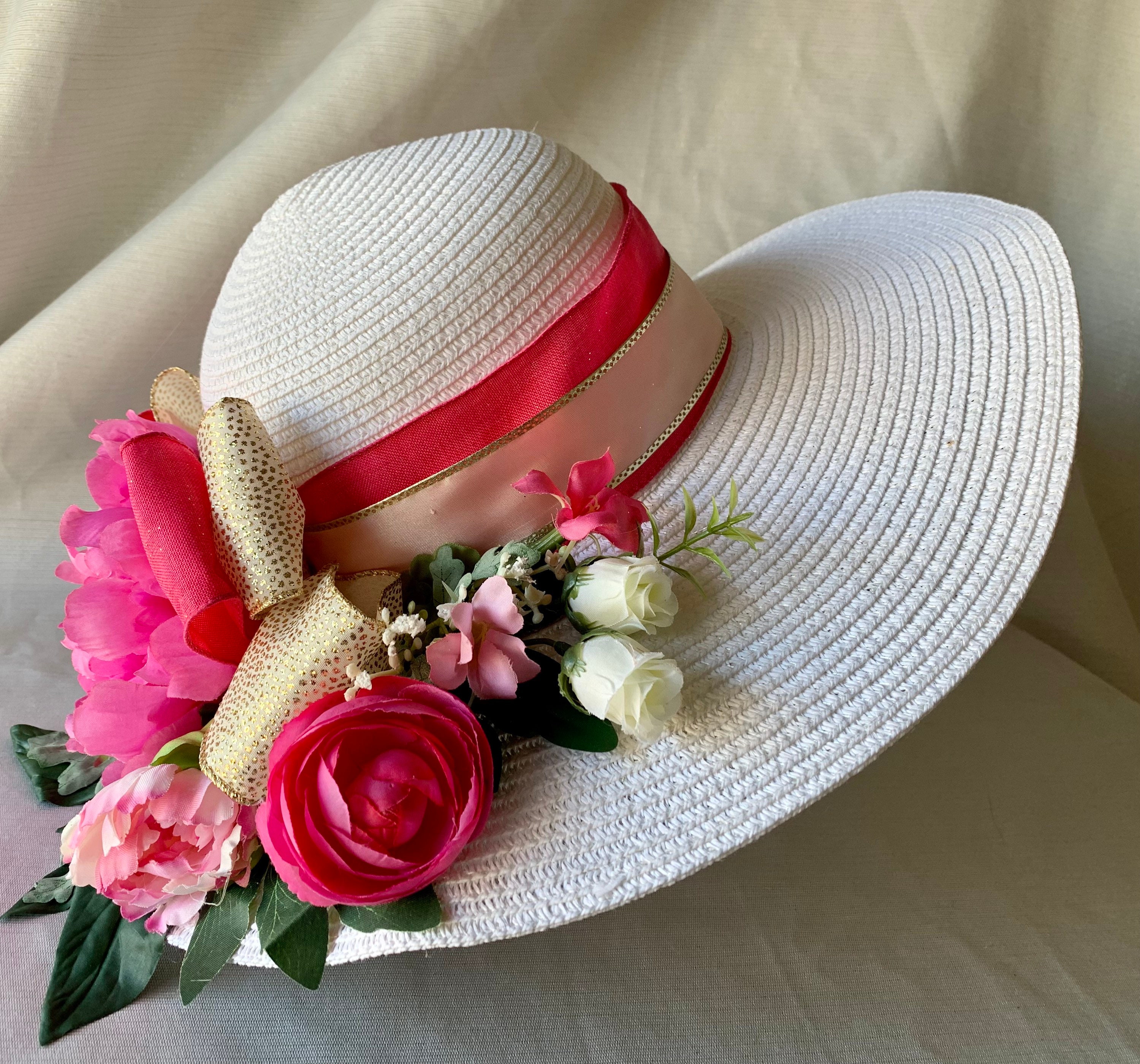 White Peony Hat - Etsy display picture 3