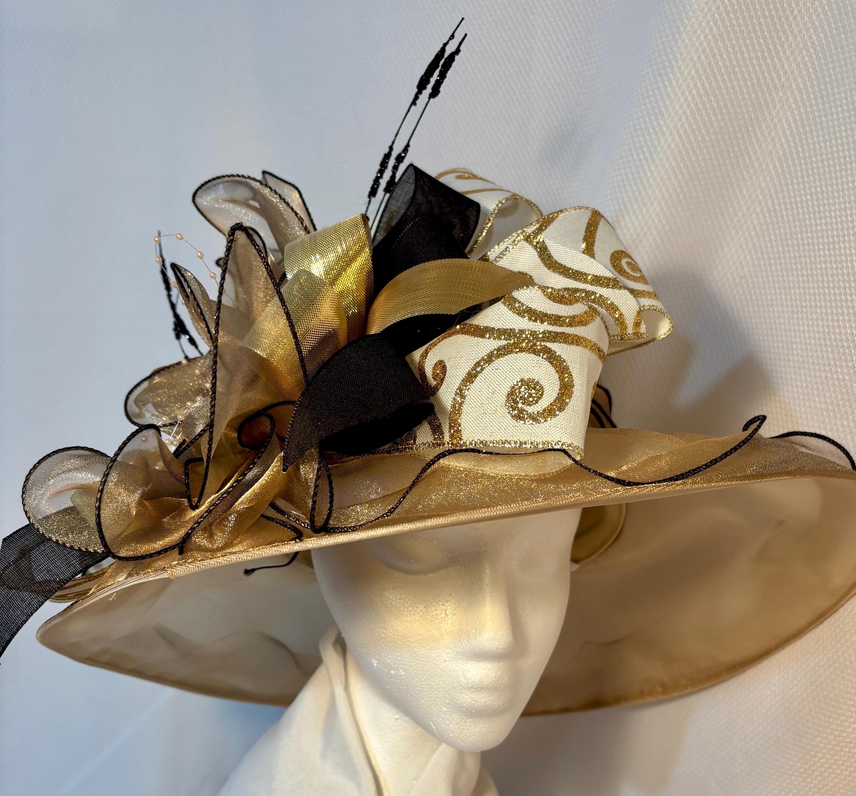 Elegant Gold Hat - Etsy