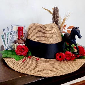 Red Derby Hat With Feathers - Etsy display picture 2