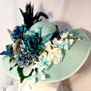 Teal Straw Hat - Etsy