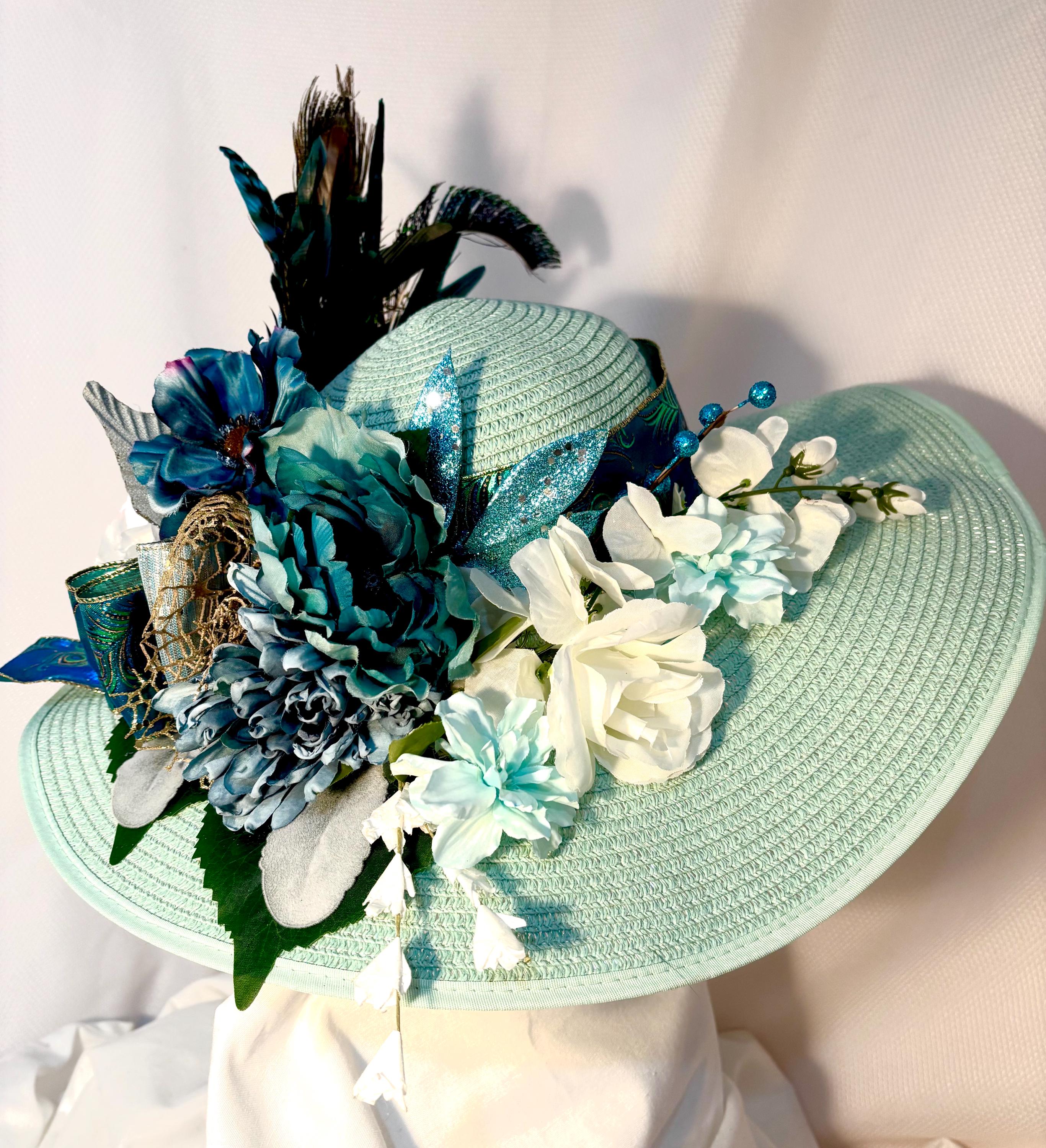Teal Straw Hat - Etsy