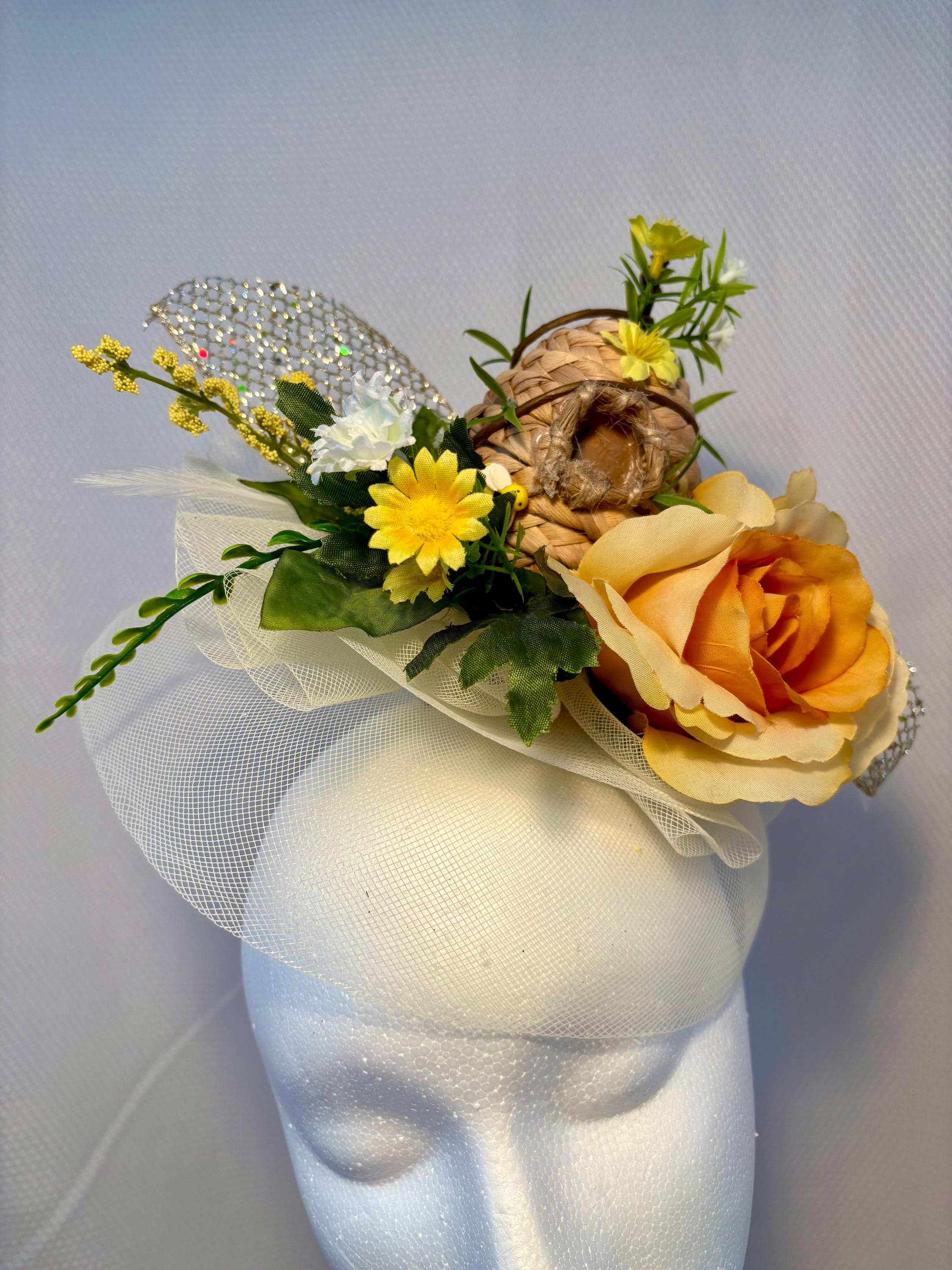 Fascinator Hats Yellow Rose - Etsy display picture 3
