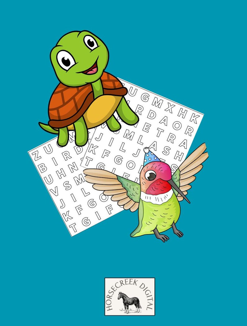 Bold & Easy Coloring Word Search Puzzle Book: Animals - Etsy