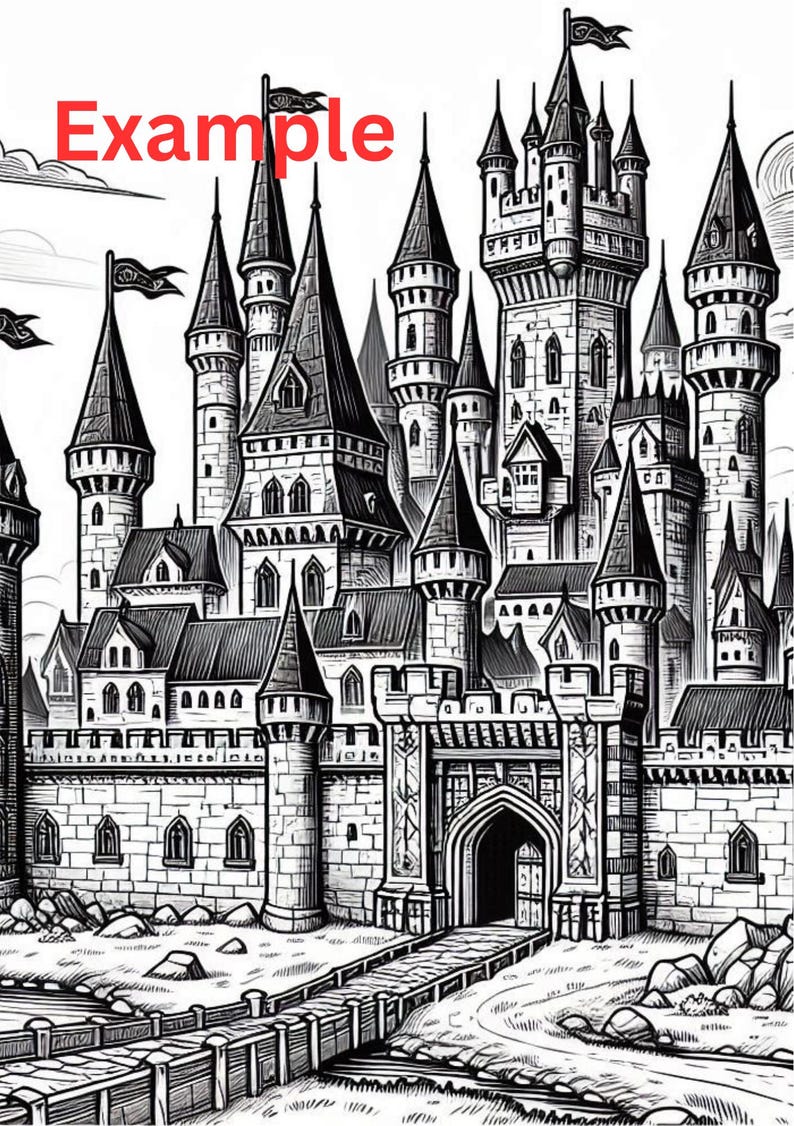 Fantasy Castles Coloring Book - Etsy