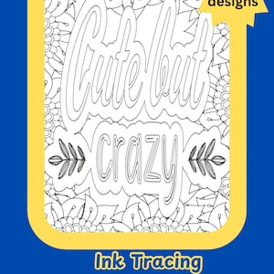INK TRACING~ 20 pages of Inspirational quotes to reach mindfulness stress relief