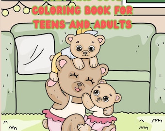 Moma & Me: A cute and cozy coloring book for adults and teens