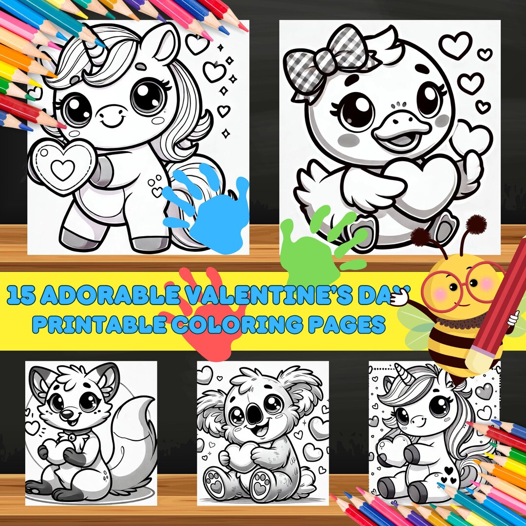 15 Adorable Valentines Day Animal Coloring Pages Coloring Pages for ...