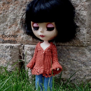 Crochet pattern (PDF) for 11-inch Blythe doll  - autumn top