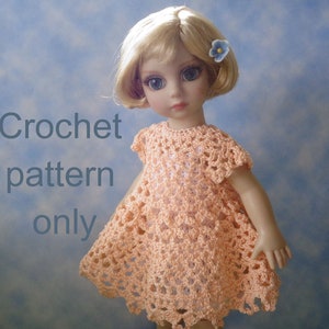 Crochet pattern (PDF) for 10-inch child doll Patsy by Tonner - lacy dress with full slip