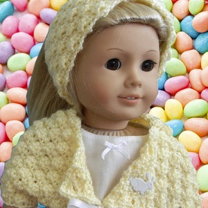 Crochet pattern (PDF) for 18 inch child doll  - April shrug with interesting texture + matching headband