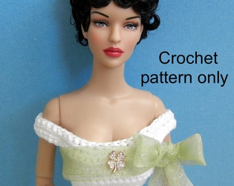 Crochet pattern (PDF) for 16-inch fashion doll Tyler or Ellowyne - a wedding gown