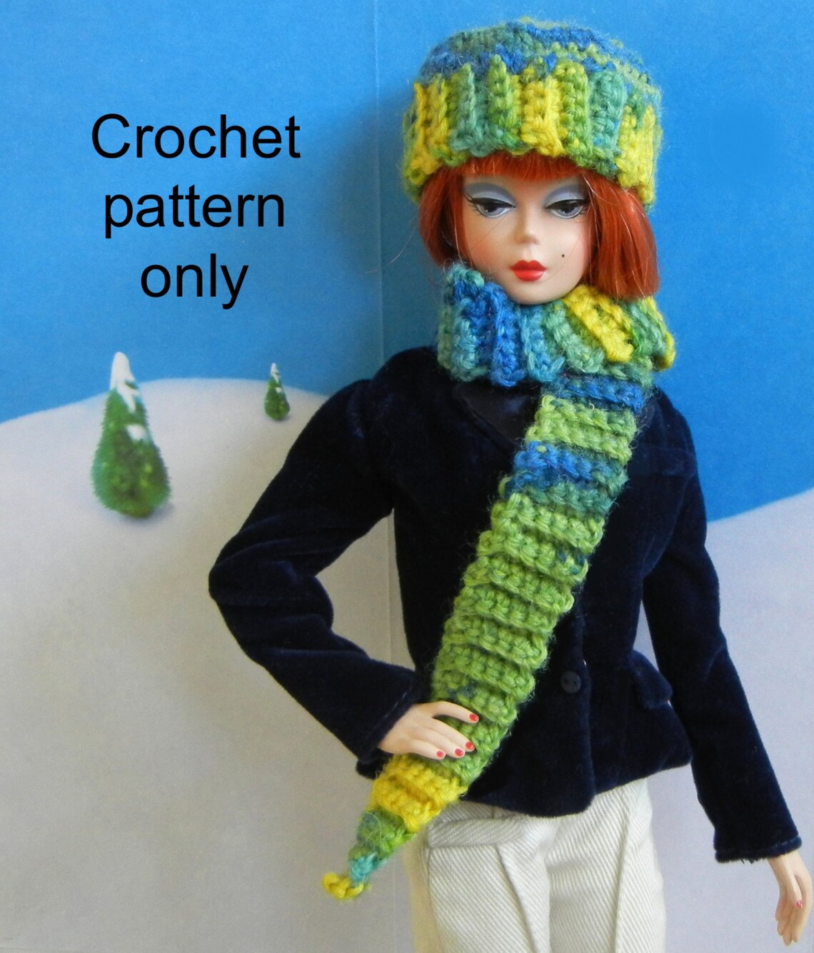 5 Crochet Patterns PDF for Barbie Size Fashion Doll: Winter - Etsy