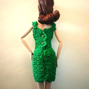 Cocktail dress for Poppy Parker or slim 11 1/2&quot; fashion doll - emerald green
