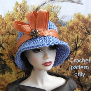 5 Häkelanleitungen (PDF) für 29 cm große Modepuppen: Herbst Accessories (Mützen, Portemonnaie und Handtasche)