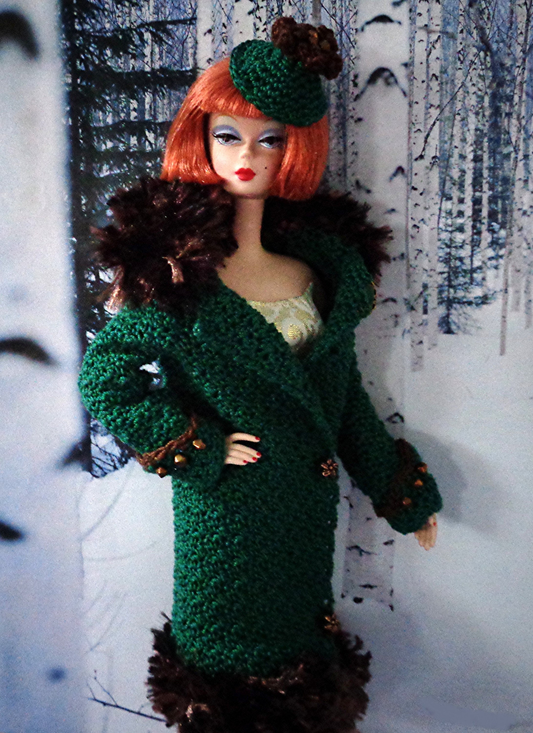 30 Best 1930s Style Crochet Patterns for Vintage-Inspired Makes 3 1930s Style Winter Coat and Fascinator Hat for Fashion Doll
