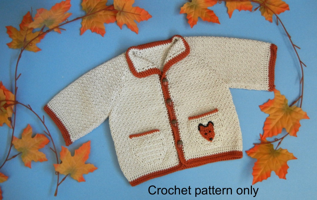 Crochet Pattern (PDF) for Baby Boy (or Girl) Autumn Cardigan