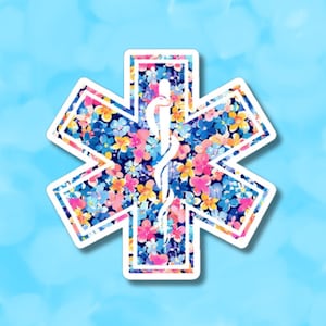 EMT Water Bottle Sticker, Star of Life Sticker, EMS Decal, Paramedic Decal, Paramedic Sticker, Emergency Services Sticker, Paramedic Gift