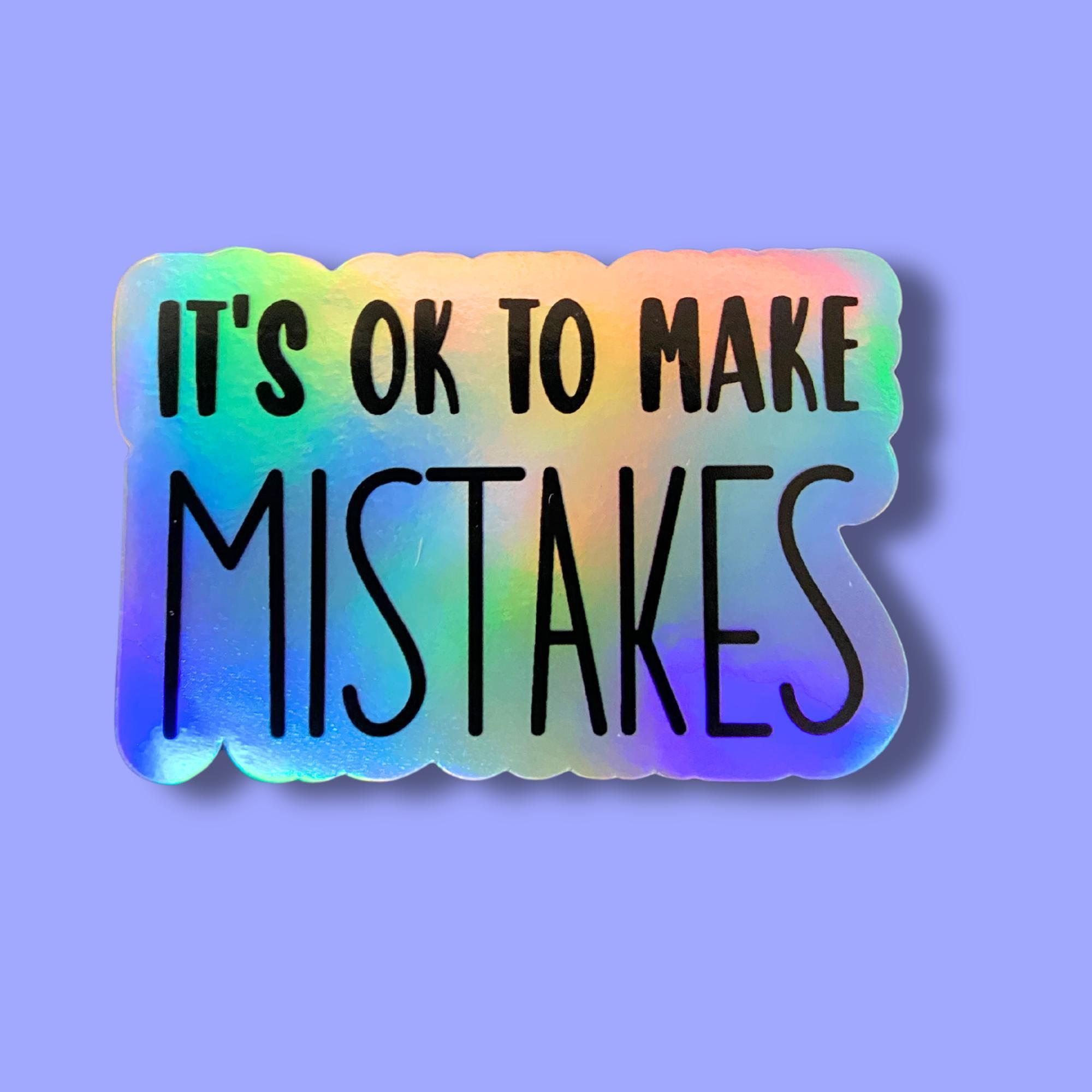 Ethic Mistakes Sticker It's Ok to Make Mistakes Sticker, Waterproof Water Bottle Sticker ...