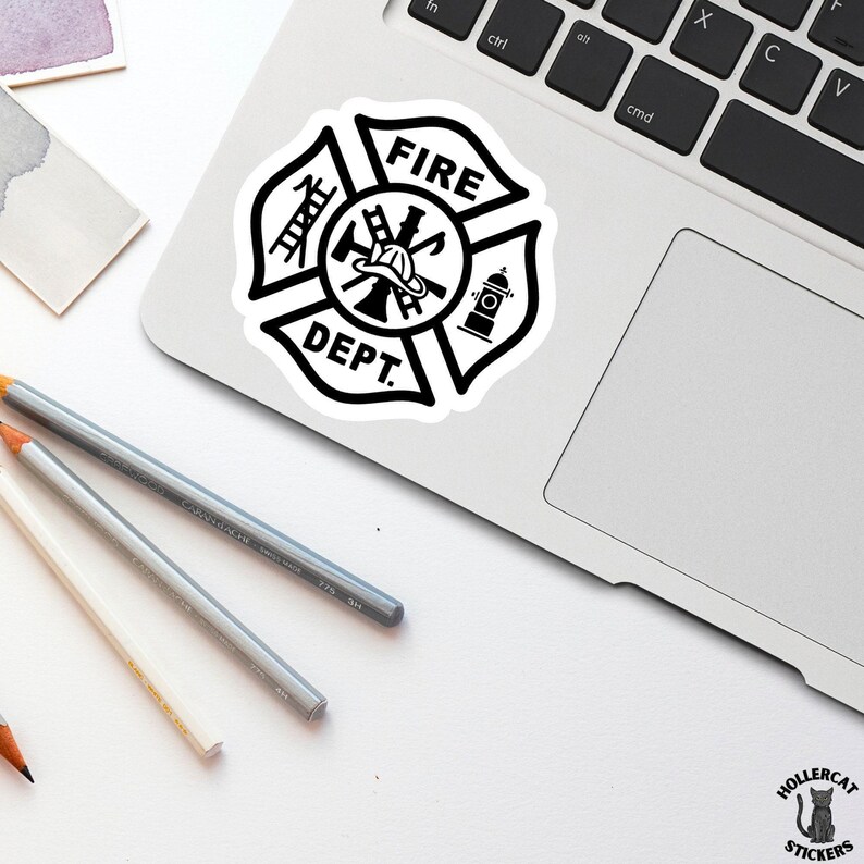 Holographic Fire Department Sticker, Firefighter Sticker, IAFF Laptop ...